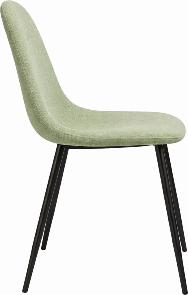 Set 4 Teok Black Stoffen Stoelen