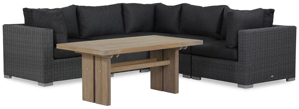 Dining Loungeset 5 personen Wicker Zwart  Garden Collections Toronto/Brighton