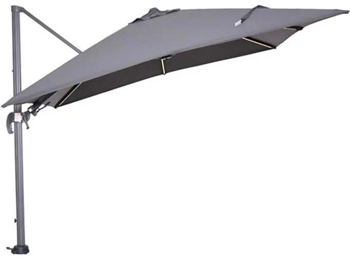 Garden Impressions Hawaii zweefparasol Lumen LED 300x300 cm - donker grijs