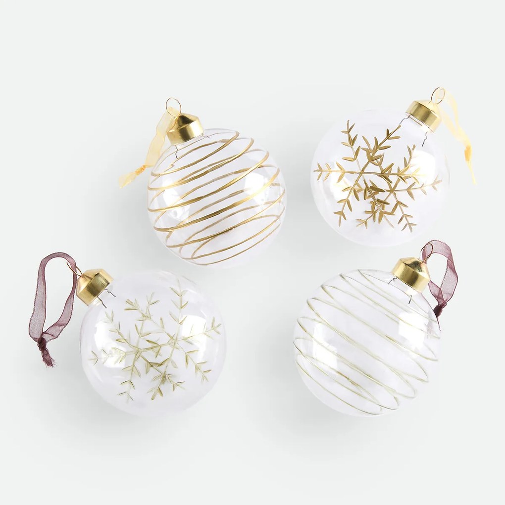 Set van 24 glazen kerstballen, CASPAR