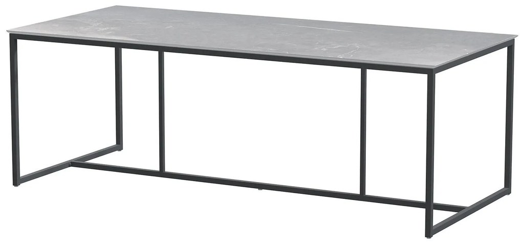 4 Seasons Outdoor Quatro tafel met keramisch blad light grey 220 x 95 cm  Tuintafel    antraciet weerbestendig