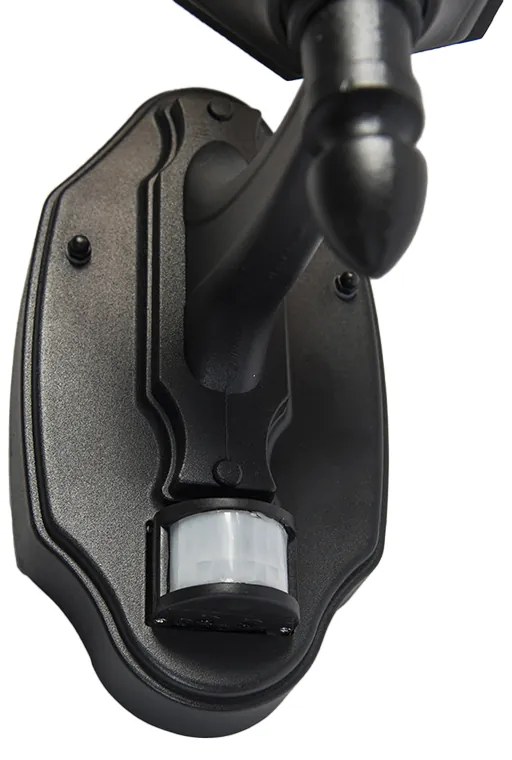 Buiten wandlantaarn zwart met bewegingssensor IP44 - New Orleans Up