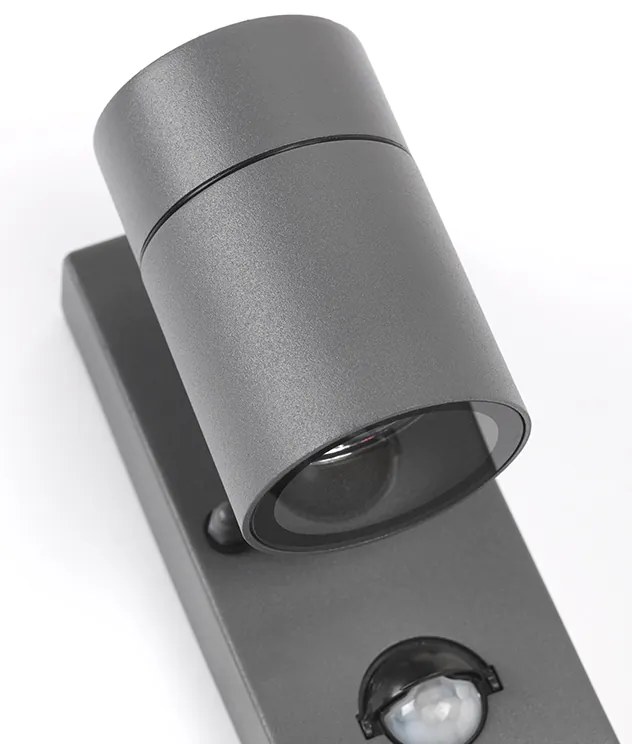 Buitenwandlamp antraciet IP44 met bewegingssensor - Solo
