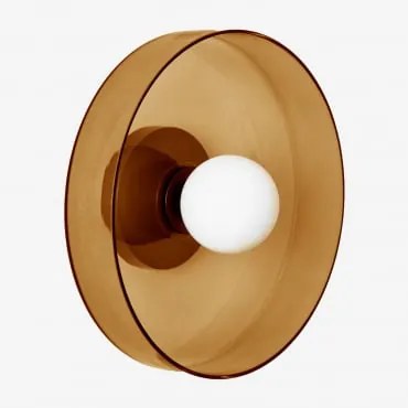 Jaxal Wandlamp Van Glas En Roestvrij Staal Gerookt Bruin & Ø35 Cm - Sklum