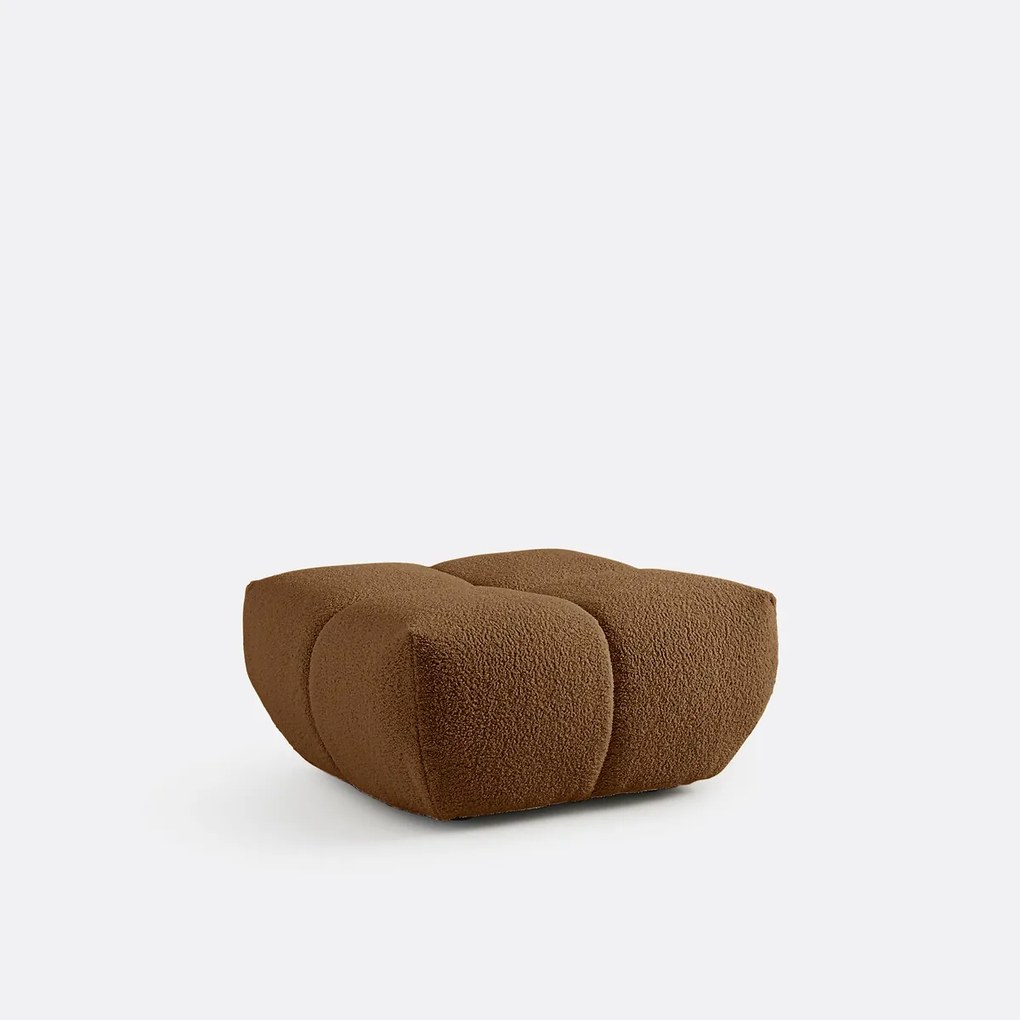 Poef, dikke bouclé stof, L83 cm, Nuria
