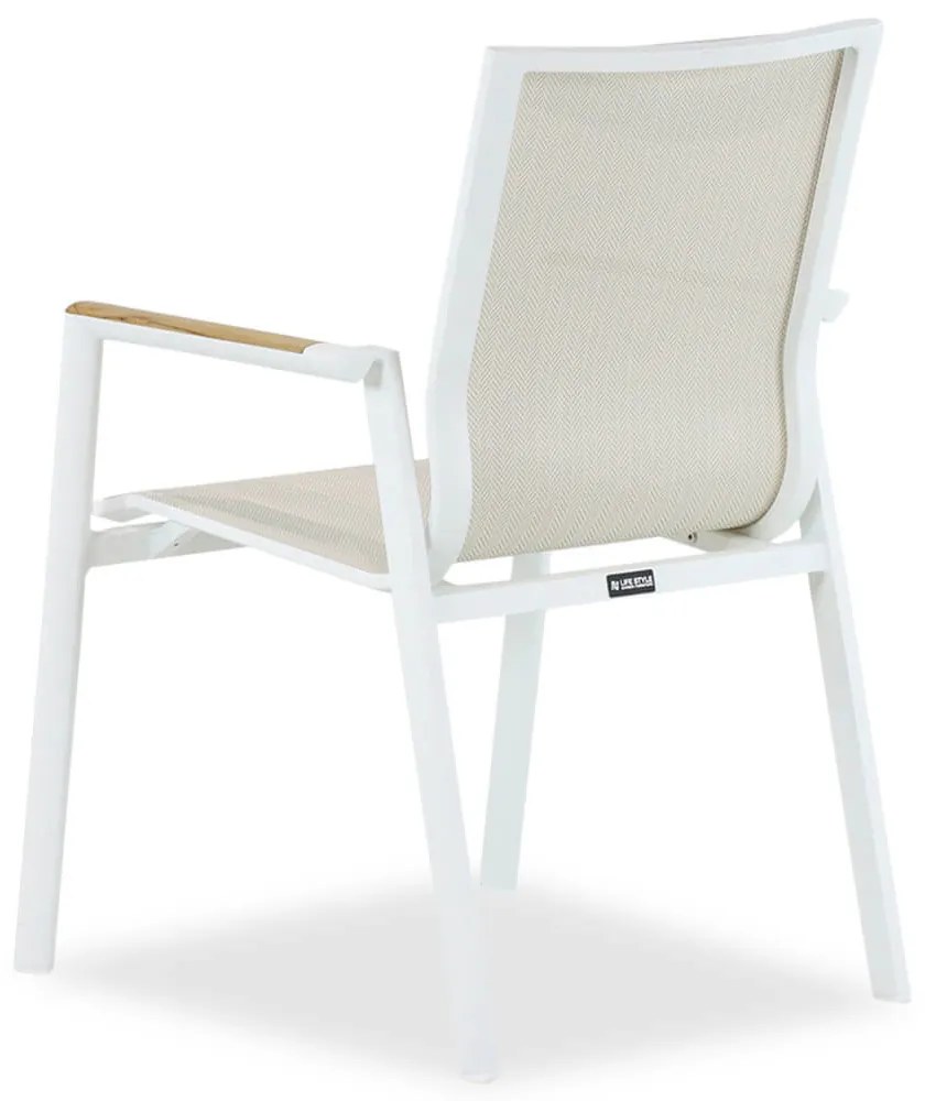 Tuinset 4 personen 180 cm Aluminium/textileen Wit Lifestyle Garden Furniture Fiora/Cardiff