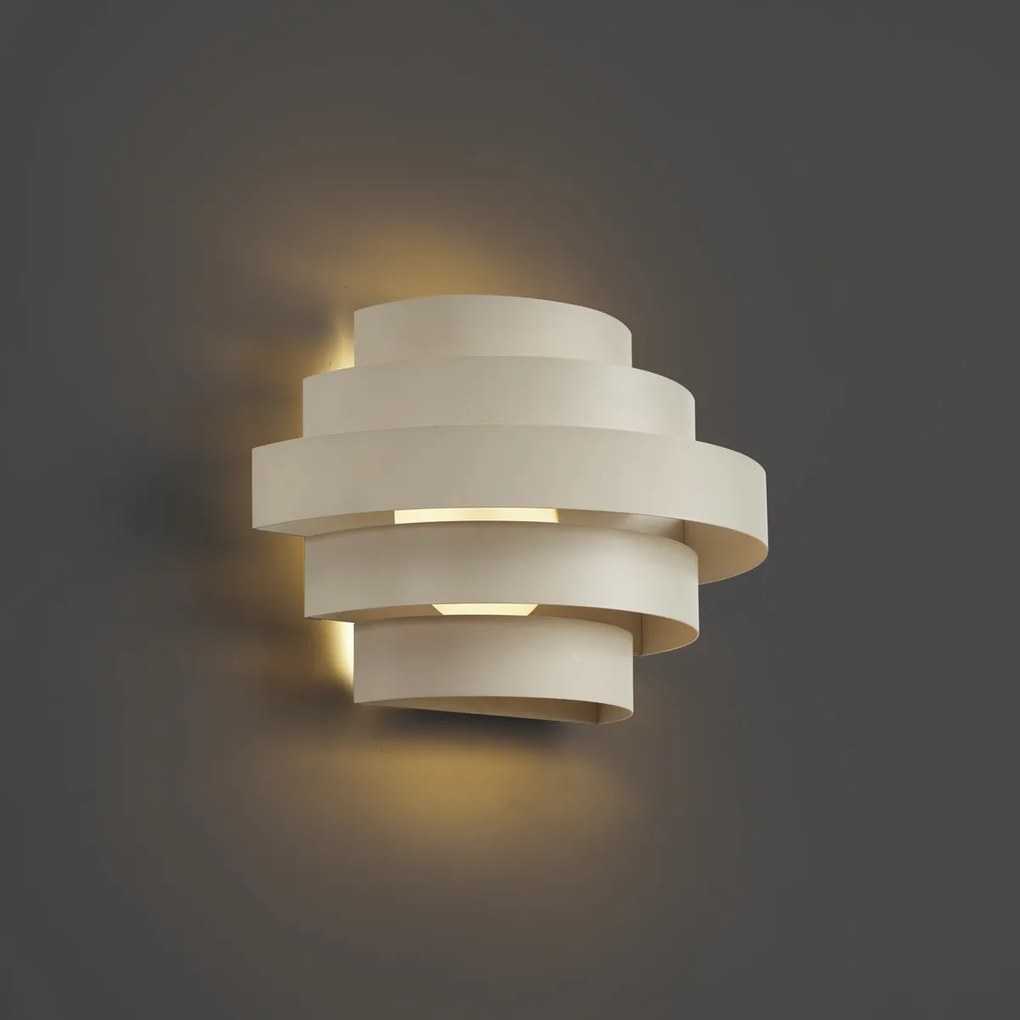 Moderne wandlamp beige incl. LED 3-staps dimbaar - Lines