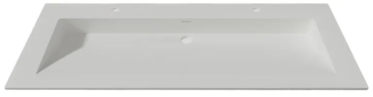 Lambini Designs Flora solid surface wastafel 120cm met kraangaten wit mat