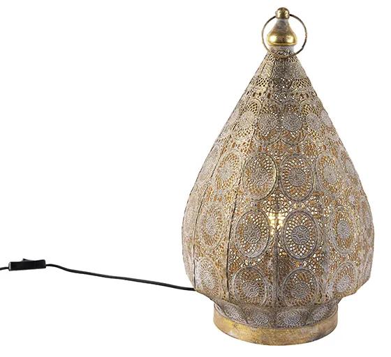 Oosterse tafellamp goud 28 cm - Mowgli Klassiek / Antiek,Oosters E27 rond Binnenverlichting Lamp