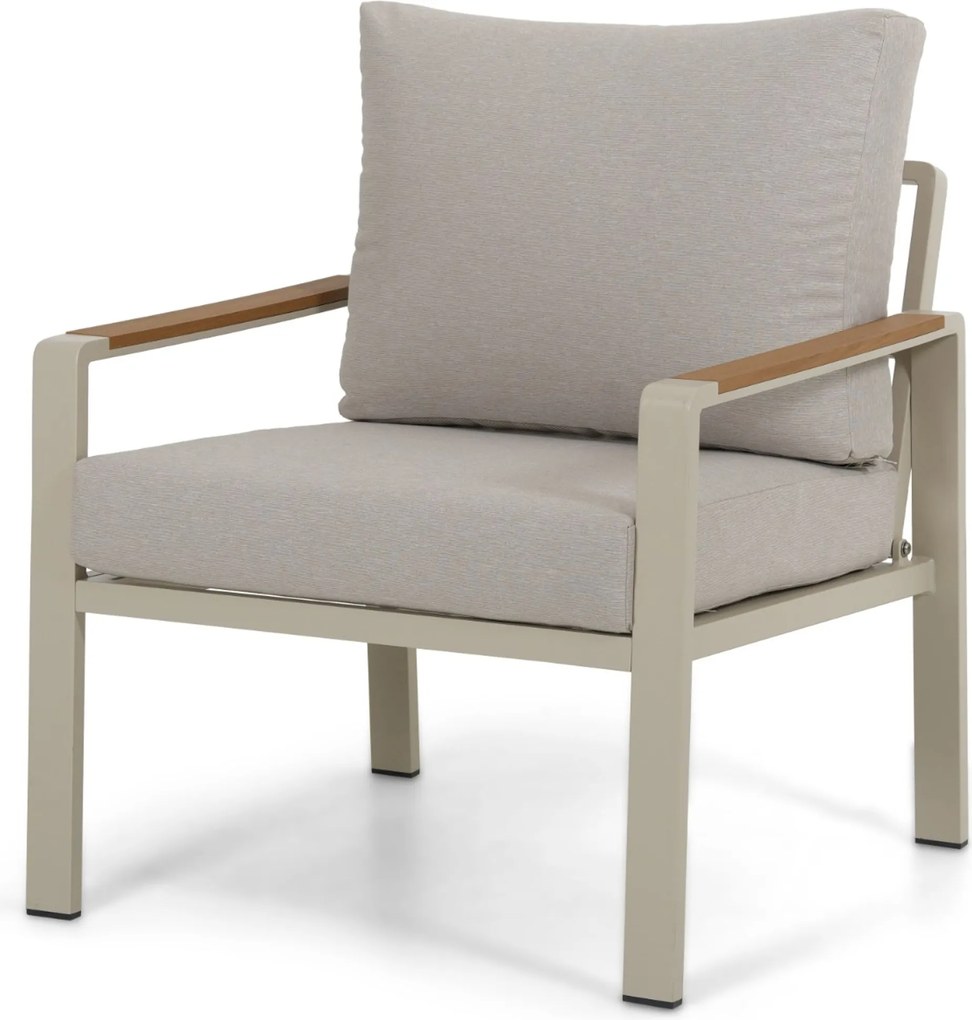 Stoel en Bank Loungeset 4 personen Aluminium Zand/Beige  Domani Furniture Leaf