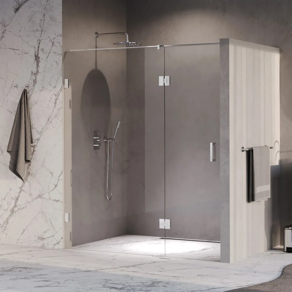 Brauer Void profielloze nisdeur 170cm met draaideur 70cm aan glas chroom