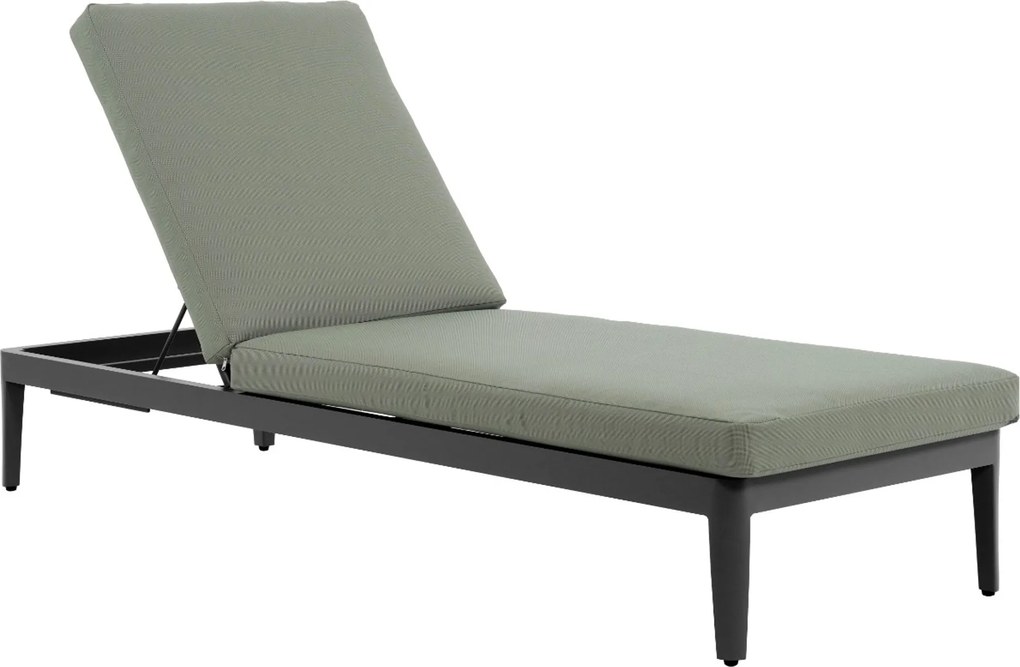 Lifestyle Garden Furniture Mateo Ligbed Met Kussen Antraciet/moss Green Aluminium Grijs