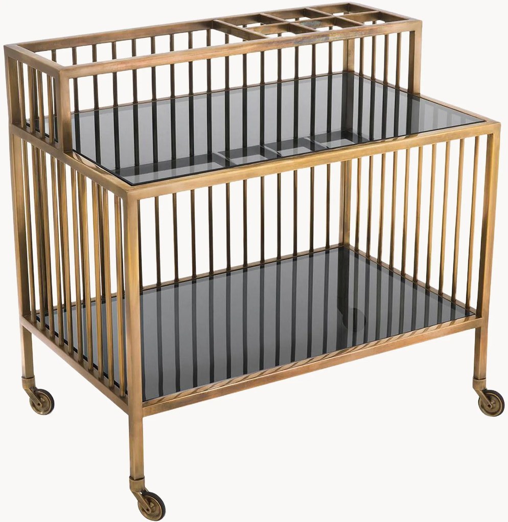 Barwagen Rutherford met glazen plateaus