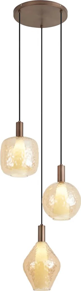 Design hanglamp donker brons 3-lichts - Ard