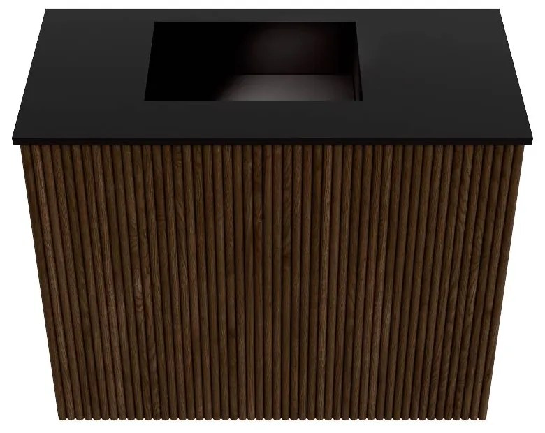 Mondiaz Joya 50cm toiletmeubel walnut met wastafel faye links zonder kraangat urban
