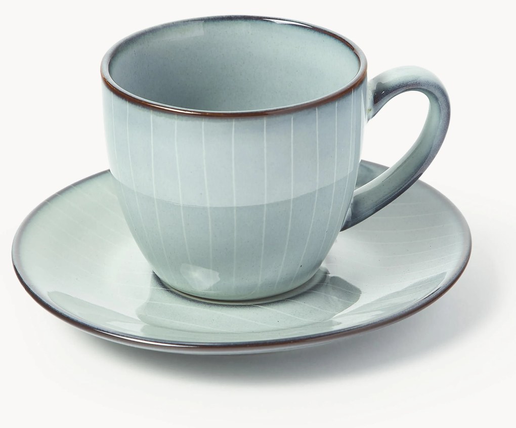 Handgemaakte koffiekopje met schoteltje Nordic Sea