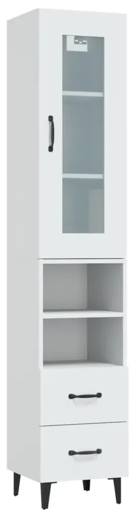 vidaXL Hoge kast 34,5x34x180 cm bewerkt hout wit