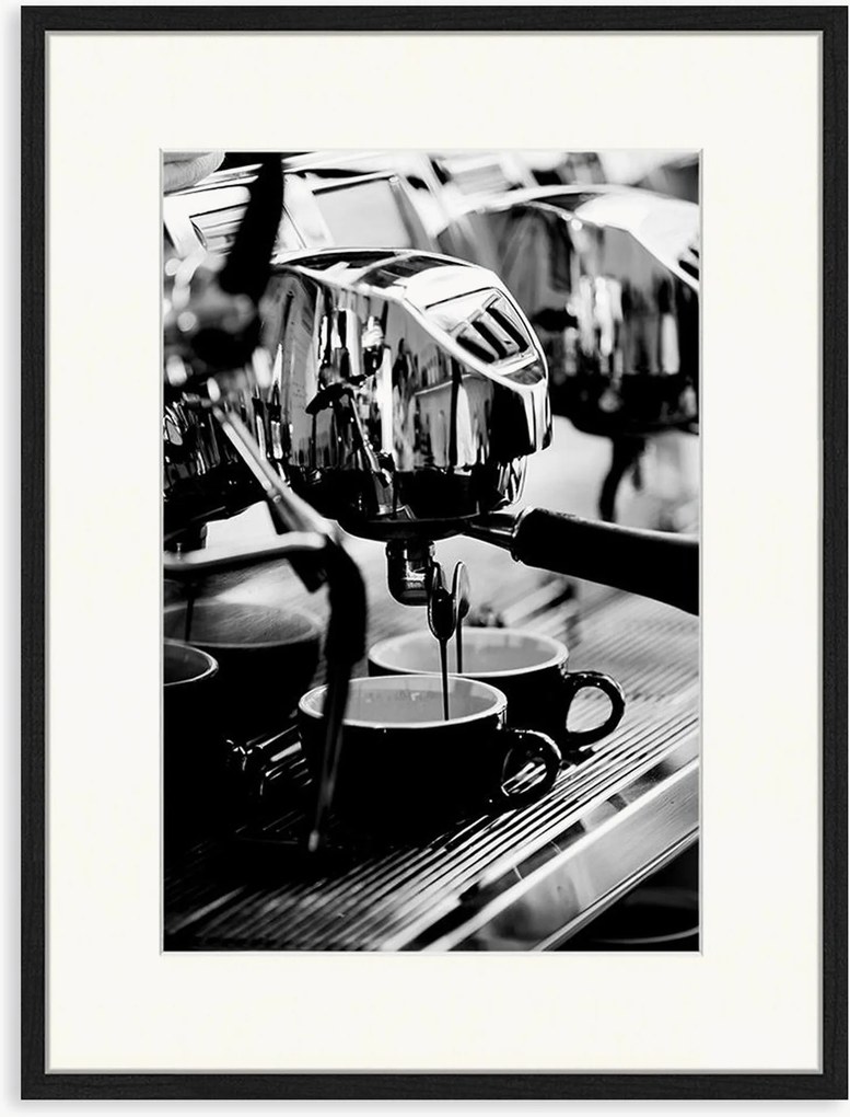 Ingelijste foto Coffee Machine Making Fresh Coffee