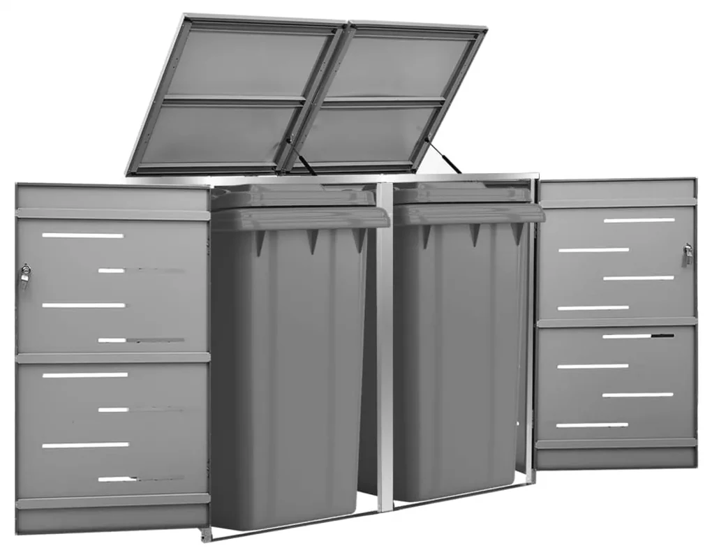 vidaXL Containerberging dubbel 138x77,5x115,5 cm roestvrij staal