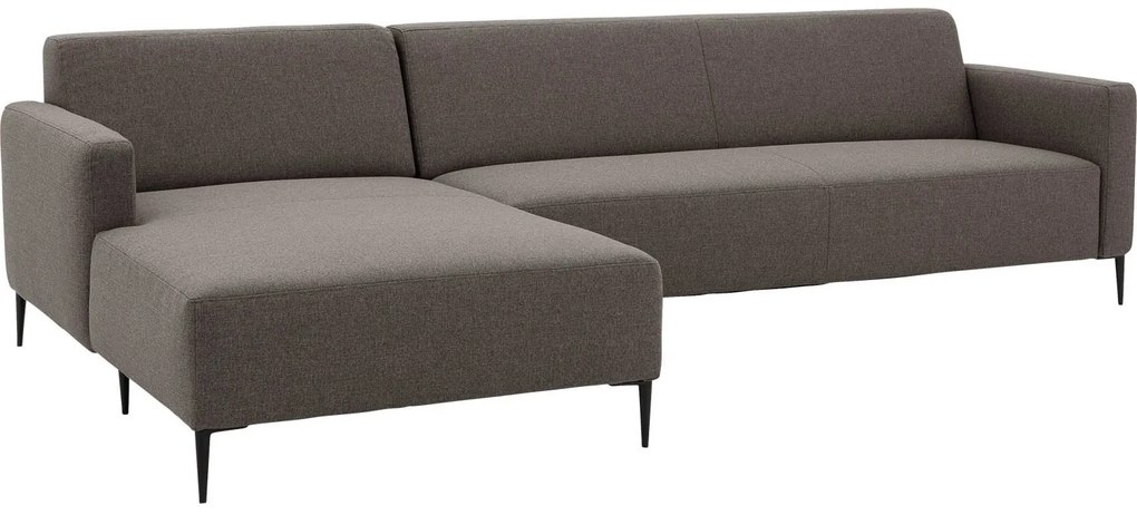 Goossens  Key West bruin, stof, 3-zits, modern design