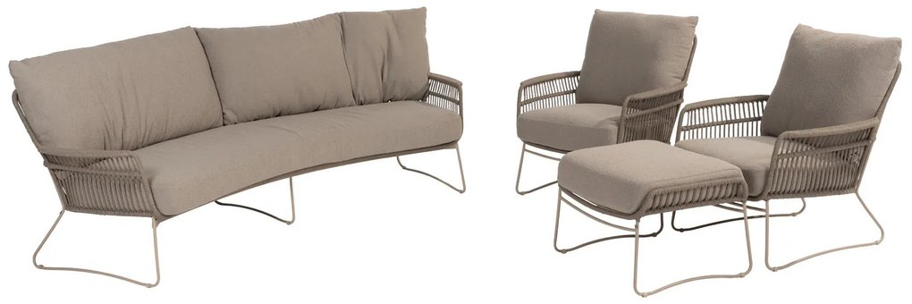 4 Seasons Outdoor Botanic loungestoel latte  Loungestoel    taupe weerbestendig