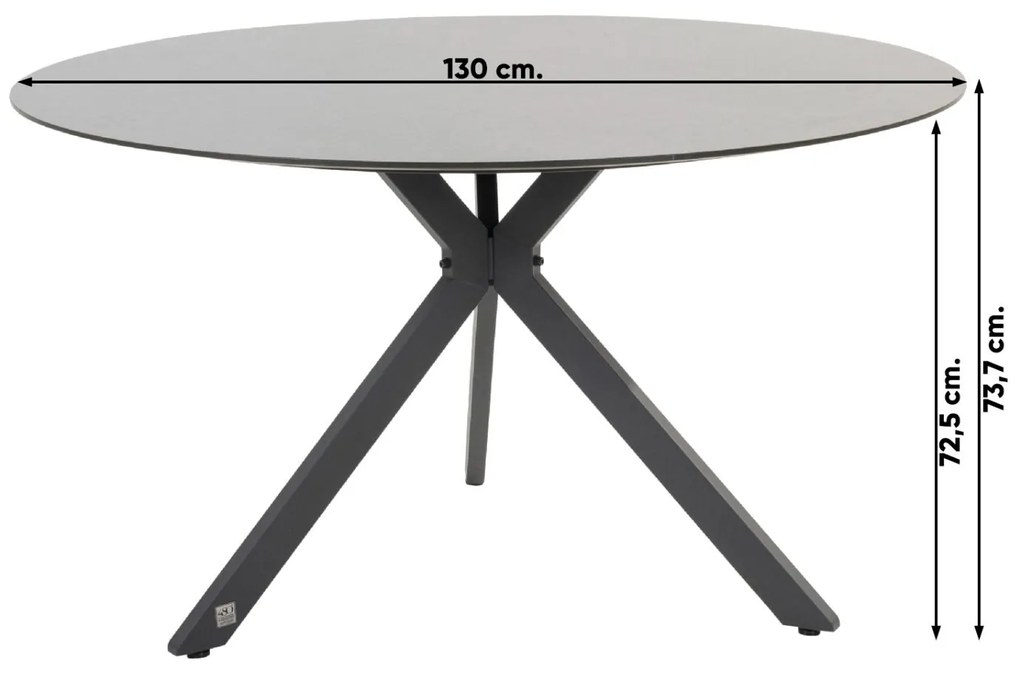 4 Seasons Veneto/Locarno ronde tuinset - Ø130 cm. - stapelbaar
