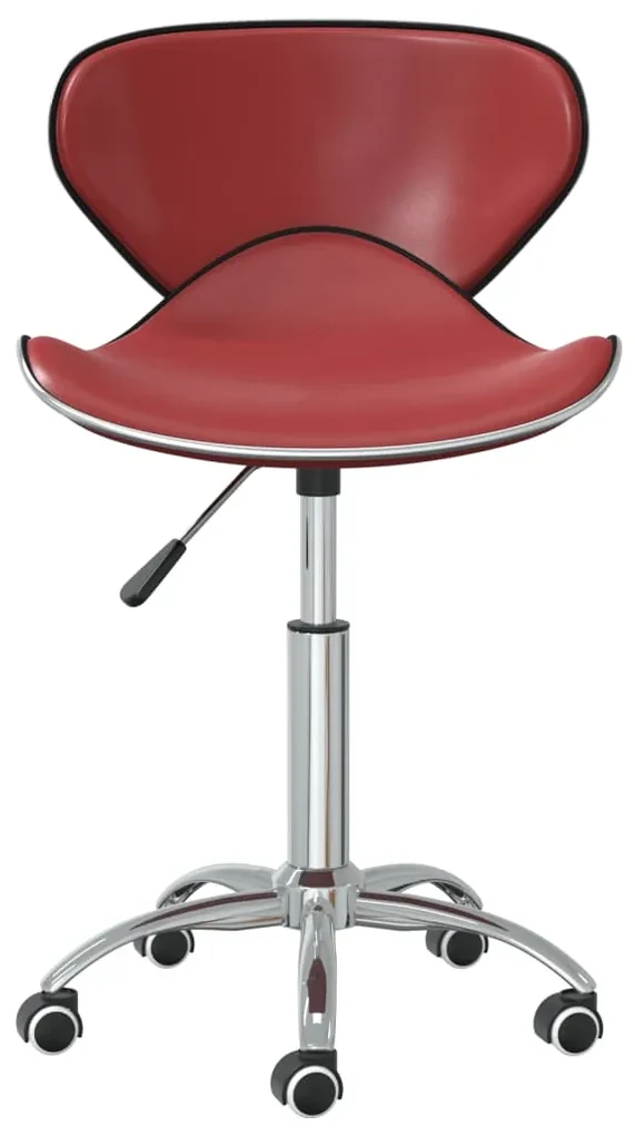 vidaXL Eetkamerstoelen draaibaar 6 st kunstleer wijnrood