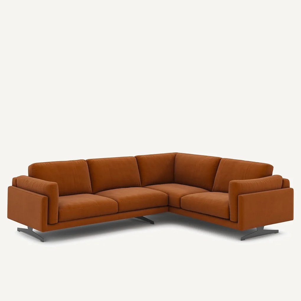 Hoekbank in fluweel linnen, César