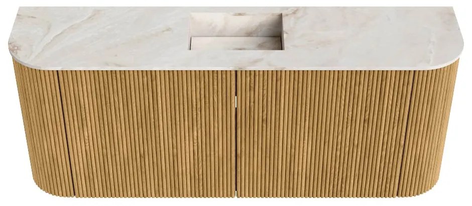 Mondiaz Joya DLux 105cm toiletmeubel ronding links/rechts oak met wastafel faye midden zonder kraangat frappe