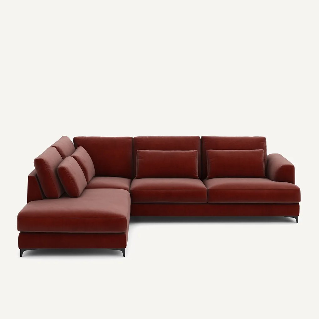 Omvormbare hoekbank links, fluweel, Marsile