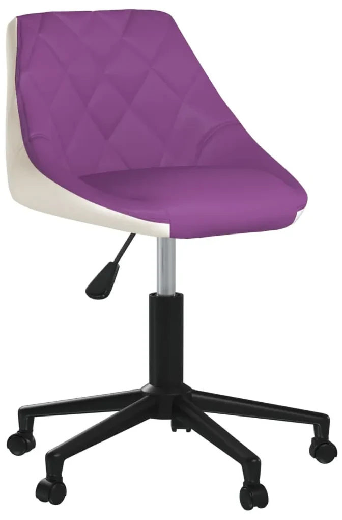 vidaXL Eetkamerstoelen draaibaar 4 st kunstleer paars en wit