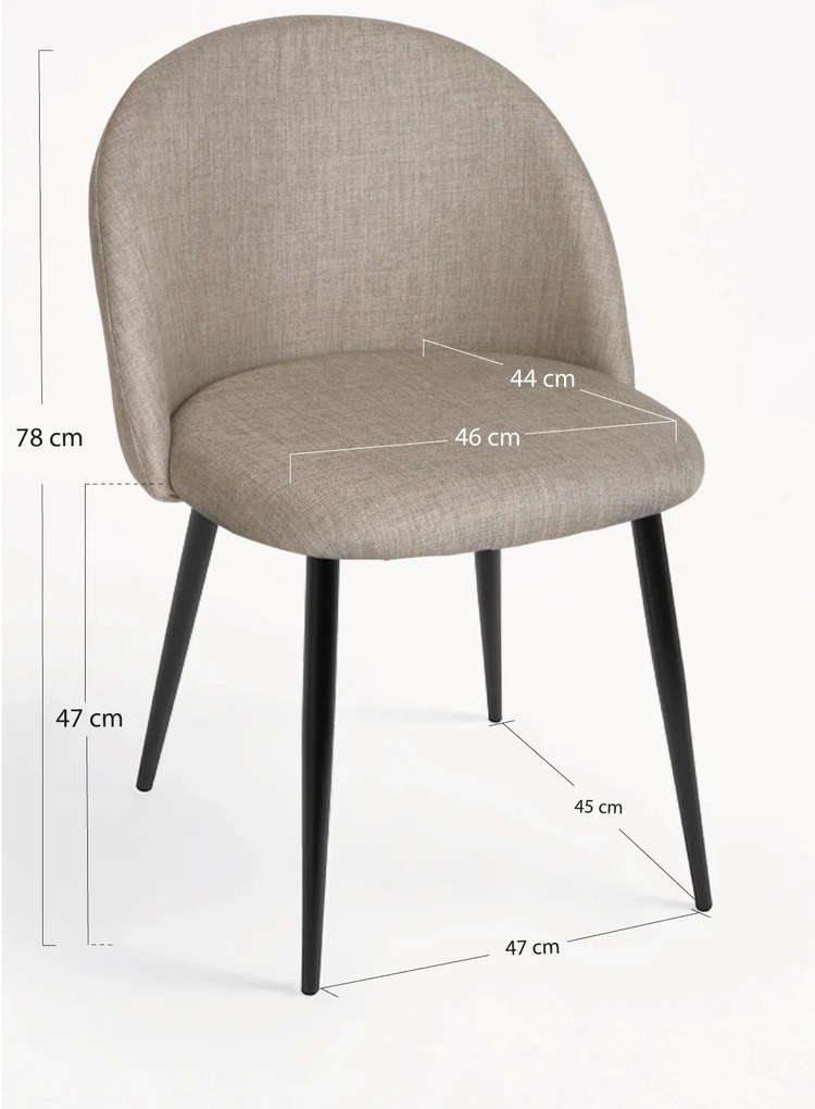 Stoel Black Vint Stof