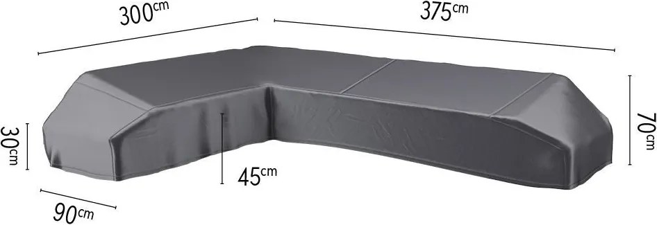 Platinum Aerocover platform loungesethoes links - Ademende hoes voor loungeset met platform links 375 x 300 x 90 x H30/45/70cm