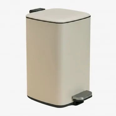 Buitenprullenbak Met Pedaal Van Staal Sosuina Tapioca Beige & 20 L - Sklum