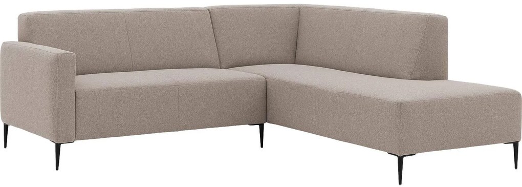 Goossens  Key West grijs, stof, 2-zits, modern design met ligelement rechts