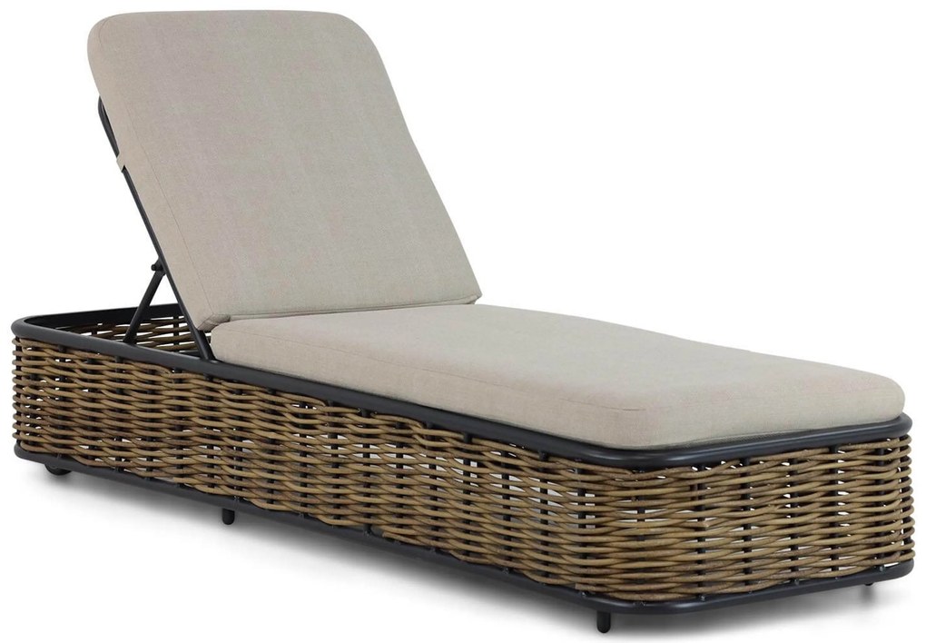 Lifestyle Garden Furniture Nice Ligbed Verstelbaar Aluminium/wicker Grijs