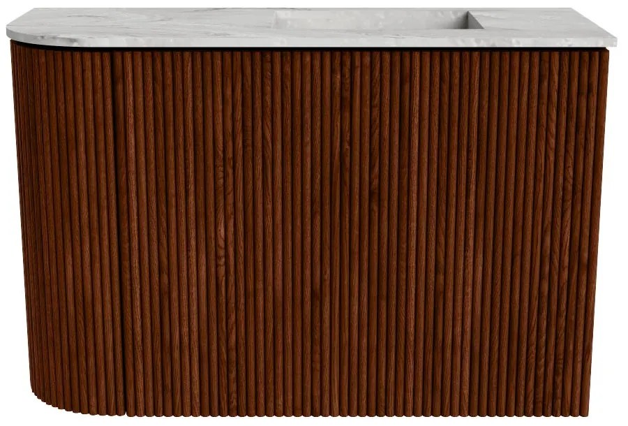 Mondiaz Joya DLux 60cm toiletmeubel ronding links ruby met wastafel faye rechts zonder kraangat glace