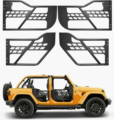 VEVOR Jeep Tube Doors (4-deurs) in jachtstijl met robuuste scharnieren en OE-grendel, Jeep-deuren met rubberen pads, geschikt voor Jeep Wrangler JL van 2018-2024 en Jeep Gladiator JT van 2020-2024