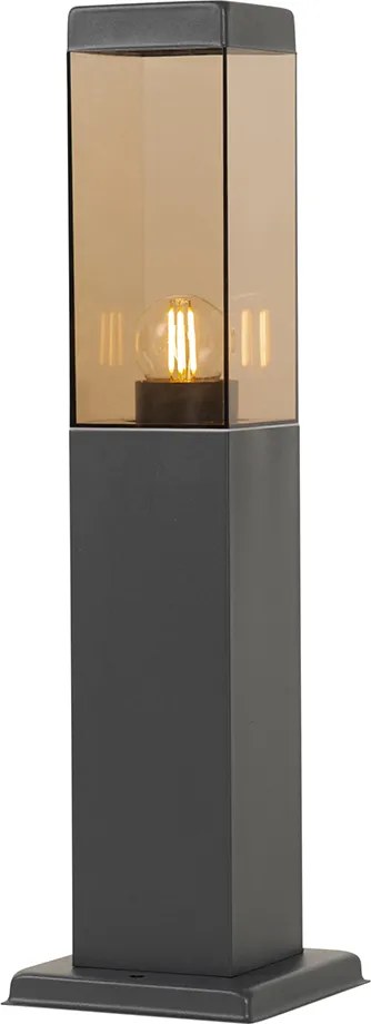 Smart buitenlamp paal donkergrijs met smoke 45 cm incl. Wifi P45 - Malios