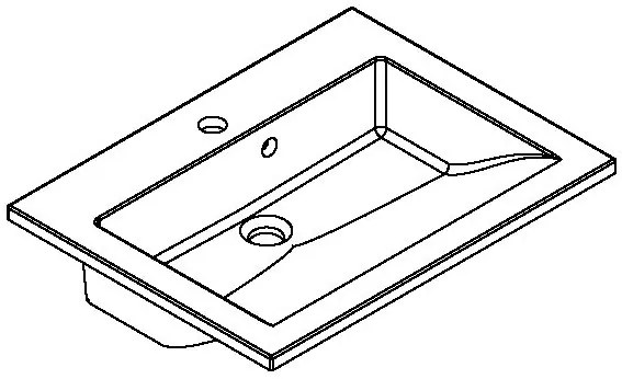 Allibert Slide wastafel met kraangat 60cm