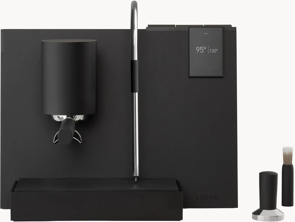 Espresso machine youn black-mat, beech stained