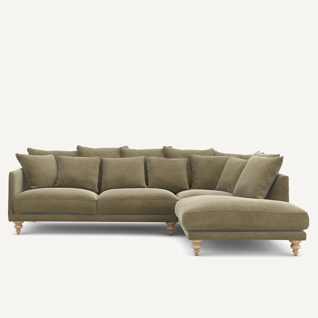 Linnen fluwelen hoekbank, LAZARE