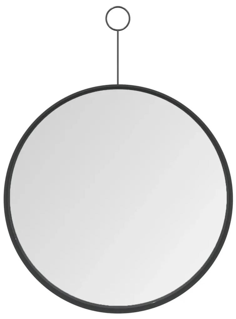 vidaXL Hangspiegel met haak 30 cm zwart