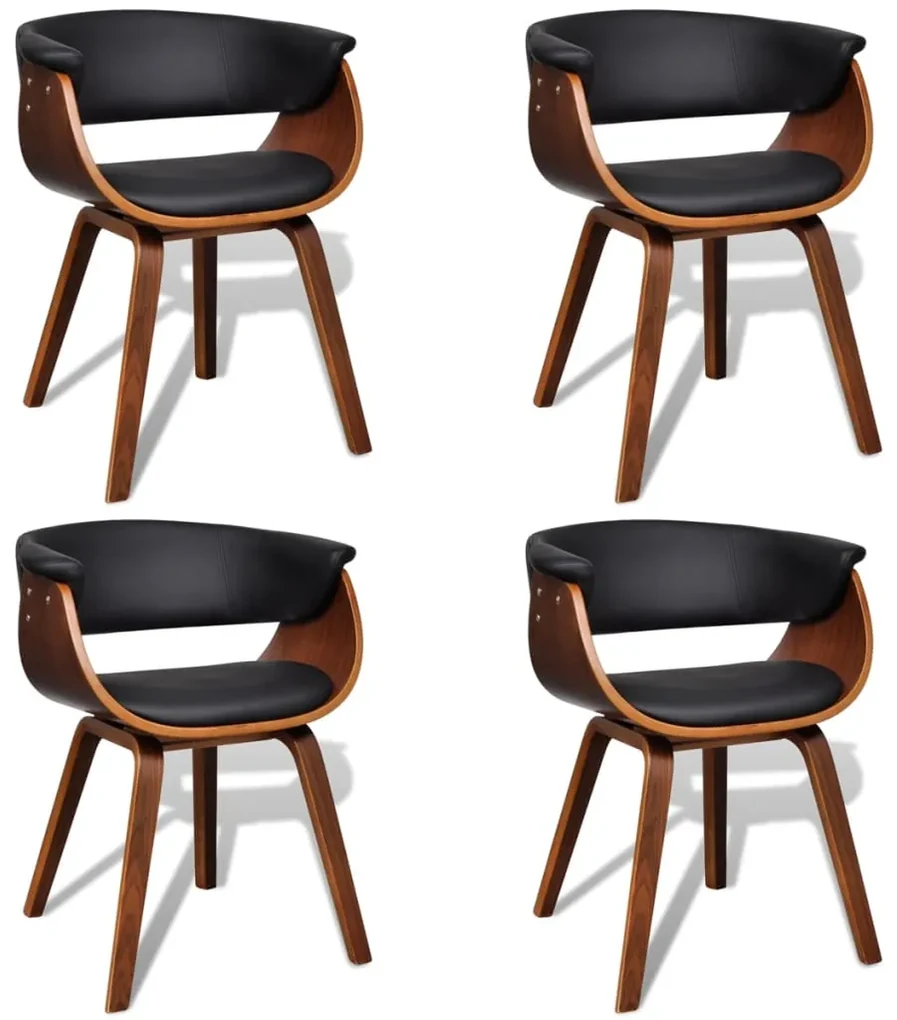 vidaXL Eetkamerstoelen 4 st gebogen hout en kunstleer