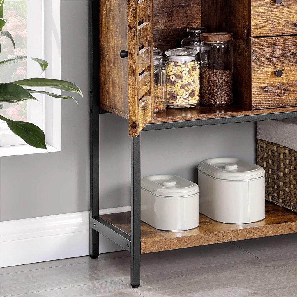 Nancy's Tilburry Opbergkast - Commode Kasten - Industriële Kast - Dressoir - Kast met 6 Lades - 100 x 35 x 84,5 cm (L x B x H)