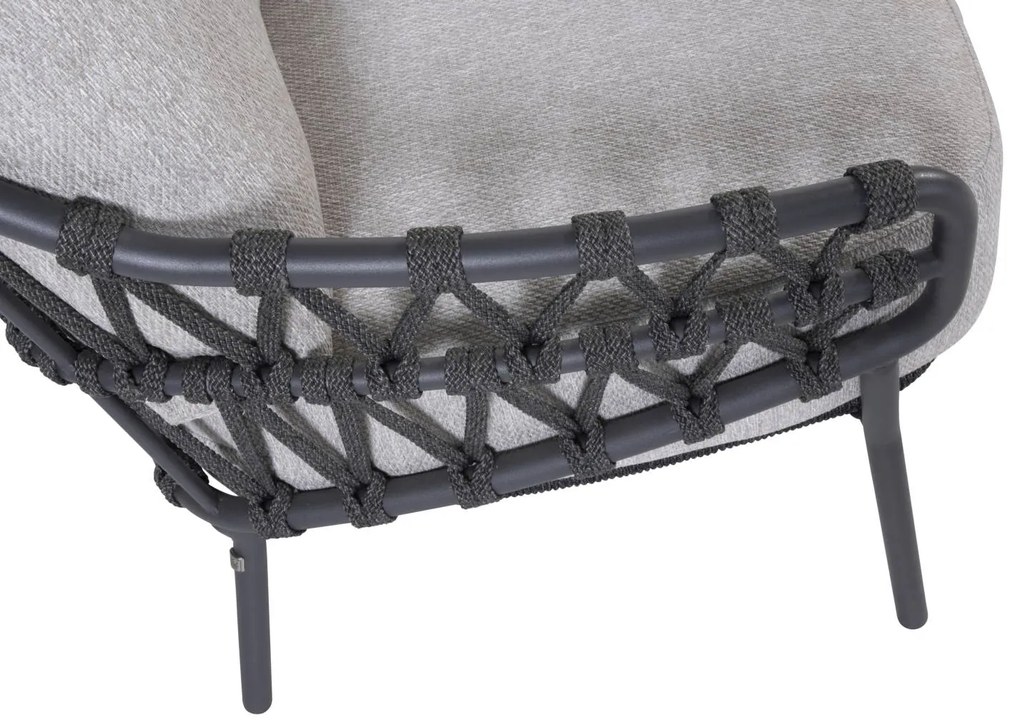 4 Seasons Outdoor Calpi loungeset met Yoga tafels Tuinbank antraciet weerbestendig