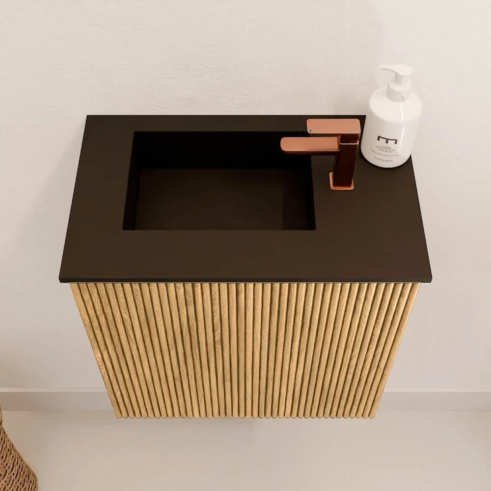 Mondiaz Joya 40cm toiletmeubel oak met wastafel faye links 1 kraangat urban
