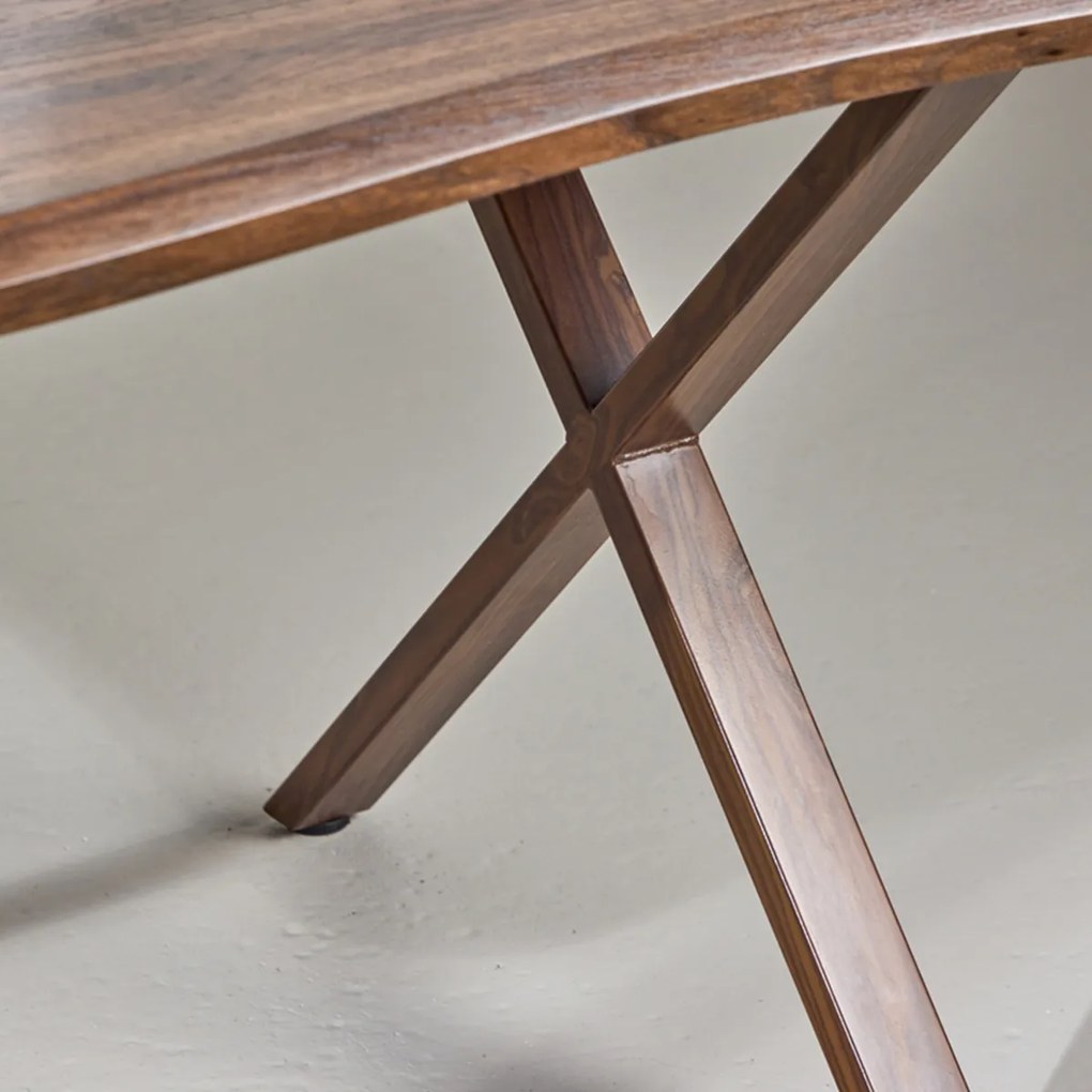 Houten Eettafel Met X Vormige Poten - 90 X 180cm.