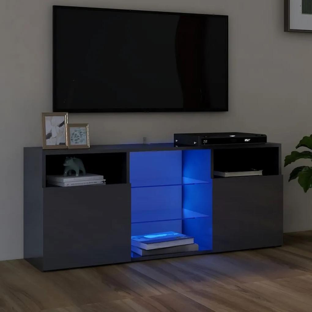 vidaXL Tv-meubel met LED-verlichting 120x30x50 cm hoogglans grijs