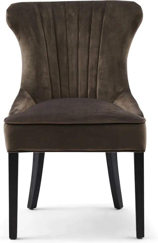 Rivièra Maison - Davis Dining Chair, velvet III, anthracite - Kleur: grijs